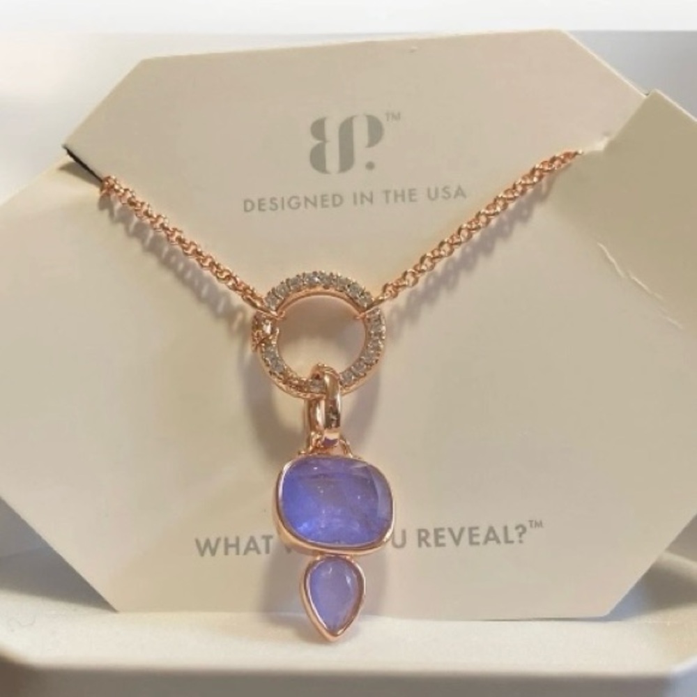 “Under The Solstice Sun” Rose Gold Lavender Fluorite Necklace BP